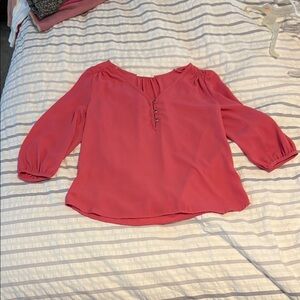 Ezra Pink Puff Sleeve Blouse Relaxed Fit